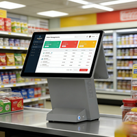 CT30-13 OEM Sistem POS Layar Sentuh Kapasitif Ganda 15.6 Inci Windows/Android Wi-Fi 6 Bluetooth5.2 I5 NFC Mesin Kasir 3 Tahun Garansi