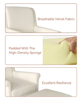Sans moderne blanc canapé simple fauteuil repose-pieds durables grande taille jambes en métal coussin doux pour salon chambre chaise d'appoint