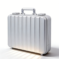 Mallette d'attache en aluminium pur dur personnalisée en argent pratique de luxe de qualité supérieure avec mousse