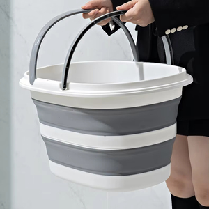 Space-Saving Foldable Plastic <strong>Bucket</strong> Waterproof Laundry Basket with Handle for Car Outdoor Portable Storage-Easy Folding <strong>Bucket</strong> - Product Image 2