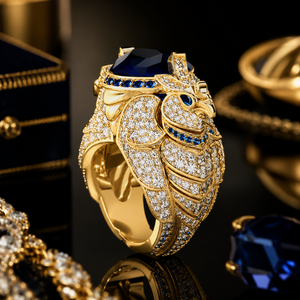 Anello da Donna a Forma di Pappagallo con Dettagli Scintillanti, Design Animale, Gioielli alla Moda - Product Image 2
