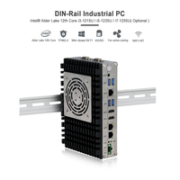 Ordinateur industriel sans ventilateur DIN RAIL avec processeur I3 I5 I7 de 12e génération, 8 Go de RAM, 128 Go de SSD, mini-ordinateur industriel
