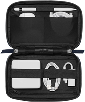 Sac de rangement de voyage pour organisateur d'usine avec rangement flexible et poche à accès rapide pour câbles, chargeurs, cartes SIM et plus encore