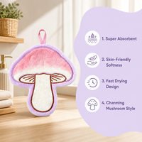 Serviette de toilette en peluche en forme de champignon en tissu doux, personnalisable et économique