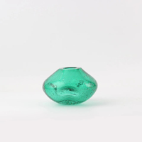 Vase en verre bulle vert en gros, petit vase ovale minimaliste pour fleurs, décoration de table pour maison, mariage, villa, OEM