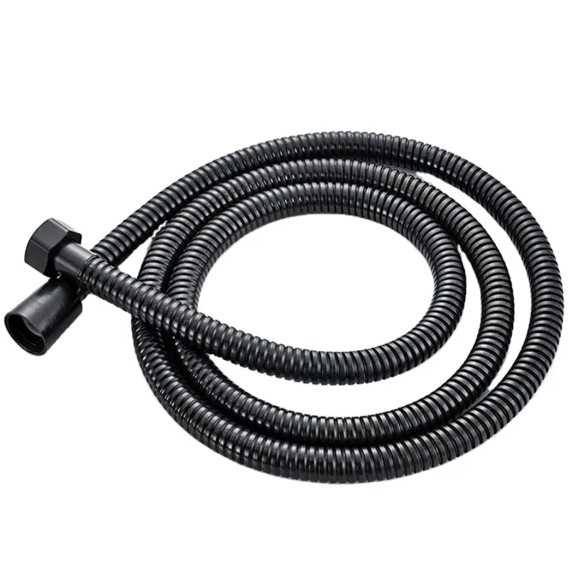 XX Wholesale Stainless Steel Handheld Shower Head Hose Matte Black Flex Hoses for Bathroom black shower hose