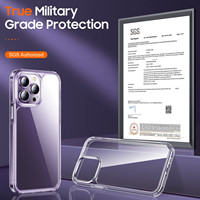 Prix d'usine – Coque de téléphone transparente antichoc 5-en-1 Defender avec protection d'écran pour iPhone 12 13 14 15 16 17 Air Pro Max