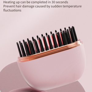 <span class=keywords><strong>Brosse</strong></span> <span class=keywords><strong>chauffante</strong></span> à chauffe rapide et longue autonomie <span class=keywords><strong>pour</strong></span> <span class=keywords><strong>cheveux</strong></span> courts et longs, mini lisseur portable sans fil - Product Image 3