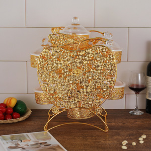 Exquisite Rotating-pattern Acrylic Dry-fruit Box Snack Tray Light Luxury Style <strong>Serving</strong> <strong>Plate</strong> for Living Room Wholesale Available - Product Image 2