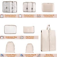 Ensemble de 8 pièces de cubes d'emballage, sac organisateur de bagages, durable, portable, logo personnalisé, ensemble de sacs de rangement essentiels pour la famille