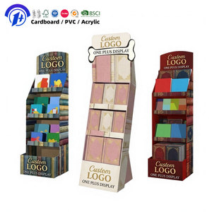 Support d'affichage au sol en carton personnalisé pour livres et magazines, présentoir à 4 niveaux en carton ondulé - Product Image 1