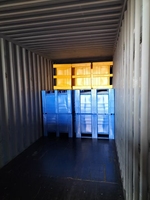 LYPALLETS - Boîte de palette en plastique solide gris, jaune et bleu / palette en plastique pour le stockage de marchandises