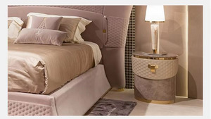 Italian Luxury Night Stands Stainless Steel Leather Nightstands <strong>Storage</strong> Cabinet Bedroom <strong>Corner</strong> <strong>Table</strong> Furniture Side <strong>Tables</strong> - Product Image 2