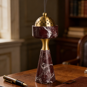 Bruciatore di Bakhoor in Travertino Naturale, Incensiere Arabo Mubkhar per Decorazione Casa e Hotel - Product Image 1