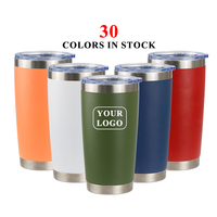 Mug de voyage isotherme en acier inoxydable à double paroi de 20 oz, fabriqué directement par Yeties Factory, avec revêtement en poudre, logo personnalisé