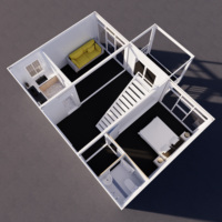 Maison conteneur préfabriquée à deux étages, détachable, avec chambre, design moderne, construction rapide, suite exécutive modulaire en kit