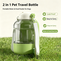 Bouteille d'eau et de nourriture 2 en 1 pour animaux de compagnie, distributeur d'eau portable pour chien, anti-fuite, gobelet pour boire et nourrir en extérieur, pour promenades et camping