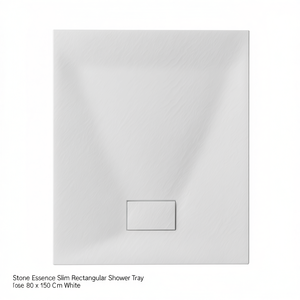 Plato de Ducha Rectangular Delgado Stone Essence 80 x 150 cm Blanco - Product Image 3