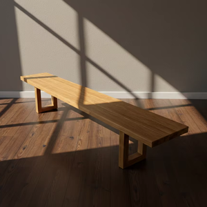 Banc en bois Natsuki, construction en bois massif avec finition naturelle, idéal pour les intérieurs de style japonais, salles à manger et salons. - Product Image 5