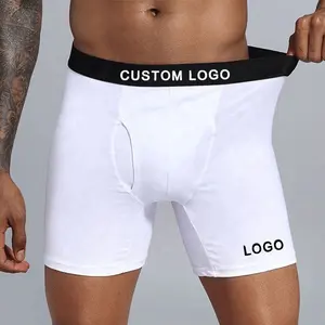 Produsen OEM Para Hombre di bawah pakaian disesuaikan Logo Par Hombr pakaian kustom pria Boxer celana pendek pria celana Boxer untuk pria