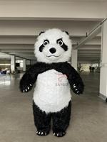 Costume gonflable géant en fourrure pour adultes, déguisement de panda réaliste, costume de mascotte de panda pour hommes et femmes