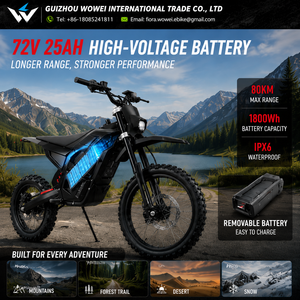 Moto tout-terrain électrique à moteur central haute performance 190 Nm, 72 V 25 Ah Lithium 6000 W sans balais, pour adultes, aventure extrême hors route - Product Image 3