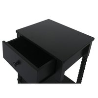 Nouvelle table de chevet en bois avec 1 tiroir et étagère ouverte Table de chevet noire classique avec 4 pieds