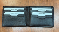 Dompet Pria Kulit Asli Full Grain Tipis Model Lipat Dua Warna Hitam Gaya Minimalis Banyak Slot Kartu Ukuran Pendek Untuk Penggunaan Sehari-hari