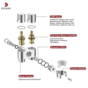 Black 1-In-2-Out Triangle Dual Control Valve Brass Angle Valve for Toilet G1/2 <strong>Bidet</strong> <strong>Sprayer</strong> - Product Image 3