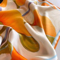 Foulard carré en soie imprimé numérique personnalisé, bandana sportif, accessoire de mode respirant pour toutes les saisons, idéal pour mariage