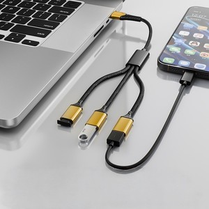 新品上市 3 端口 <span class=keywords><strong>USB</strong></span> C 分线器 Y 型电缆 1 公转 3 母 PD 充电数据同步 适用于 Steam Deck iPad Pro <span class=keywords><strong>USB</strong></span> C 分线器 3 端口 - Product Image 4