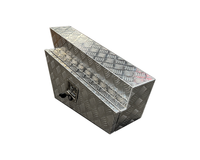 Boîte à outils d'angle en tôle d'aluminium, coffre de rangement latéral verrouillable pour passage de roue