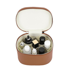 Nuova Borsa Cosmetica Minimalista da Viaggio in Pelle PU Martellata con Doppia Cerniera e Manico, <span class=keywords><strong>Beauty</strong></span> Case da Donna Grande e Capiente per il Trucco - Product Image 3