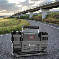 Compresseur d'air robuste 300L/MIN Gonfleur de pneu Moniteur de pression des pneus Jauge numérique double cylindre 12V DC Pompe rapide pour 4x4