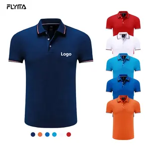 Camiseta de algodão de polo branco masculina, camiseta esportiva de algodão para golfe, casual, com logotipo personalizado