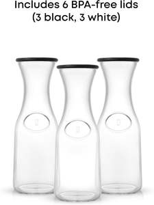 Carafe et Pichet en Verre Réutilisables 500 ml 1000 ml à Large Ouverture Transparente avec Couvercle pour Bar à Mimosa, Eau, Thé Glacé, Jus, Vin, Limonade - Product Image 2
