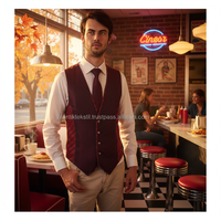 Gilet en tricot pour homme Autumn American Diner (100% polyester) de la collection exclusive Exve Milano pour les repas saisonniers