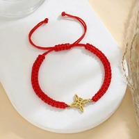 Bracelet en acier inoxydable avec nœud de sorcière, tressé à la main, cadeau d'amitié porte-bonheur en corde rouge pour couple