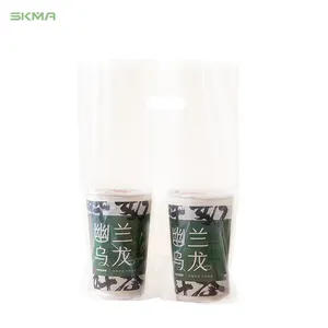 Manufacturer Recyclable Bubble Tea Single Cup And Double Cup Clear Packaging Bags Coffee Beverage Cup Holder Bags