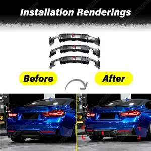 Pour F32 F33 F36 M Sport 420i 428i 435i 440i 2014 2015 2016 2017 2018 2019 2020 Spoiler de pare-chocs arrière, diffuseur, kit carrosserie - Product Image 2
