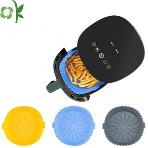 OKSILICONE Food Safe BPA Free Air Fryers accessori <span class=keywords><strong>per</strong></span> forno 6.5-8 pollici riutilizzabile antiaderente Silicone <span class=keywords><strong>friggitrice</strong></span> strumento di cottura - Product Image 3