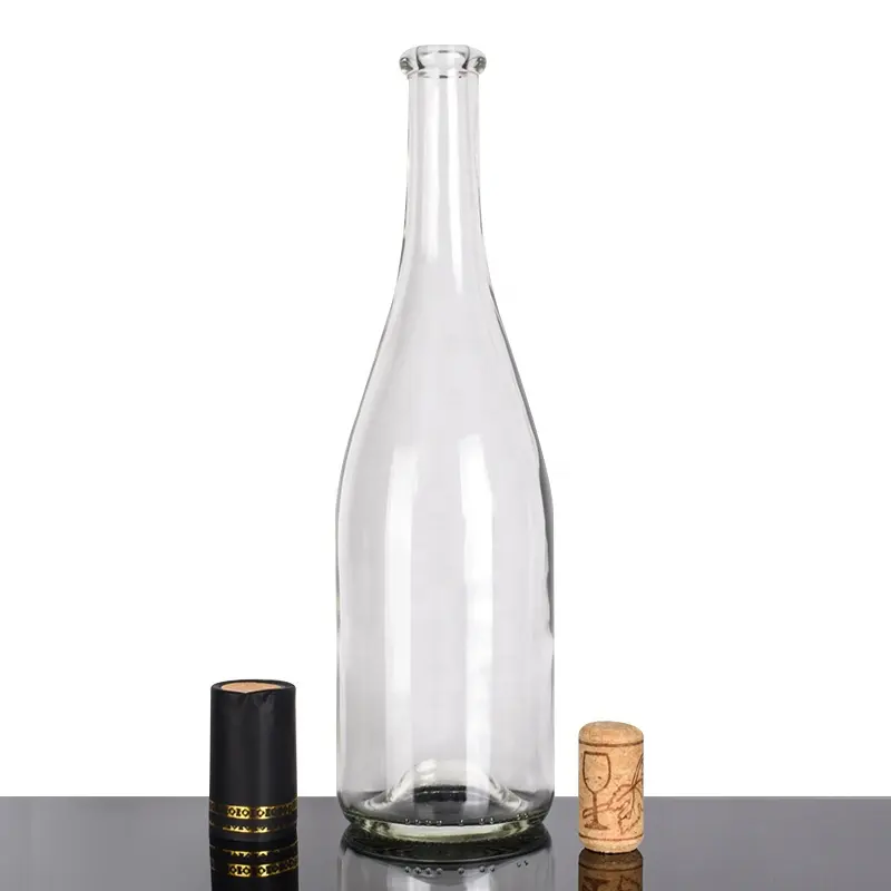 Ru Star широко используется пищевое стекло вино Текила бренди бутылка с пробкой
