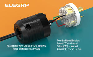 L6-20P נעילת תקע 3 חוט גנרטור 20 Amp Heavy Duty טוויסט נעילה מתאם טוויסט נעילת תקעים - Product Image 3