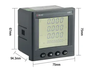 Acrel AMC72L-E4/KC จอแสดงผล LCD 3 เฟสดิจิตอล Power Meter แผง AC มิเตอร์มัลติฟังก์ชั่ Power Meter RS485