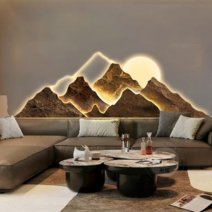 Nuova Decorazione Murale Cinese Tradizionale con Paesaggio Montano, Stampa LED UV e Intaglio, Grande Opera d'Arte <span class=keywords><strong>per</strong></span> Soggiorno e <span class=keywords><strong>Camera</strong></span> <span class=keywords><strong>da</strong></span> <span class=keywords><strong>Letto</strong></span> - Product Image 5