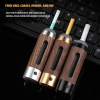 Nouveau design – Cendrier de voiture purificateur de fumée sans fil en bois et métal avec briquet à allumage tactile rechargeable par USB – Vente en gros