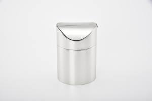Quality Small Metal Silver Mini Trash Can for Kids' Room Private Label with PMS/CYMK Offset Printing Model RO 116x165 - Product Image 2