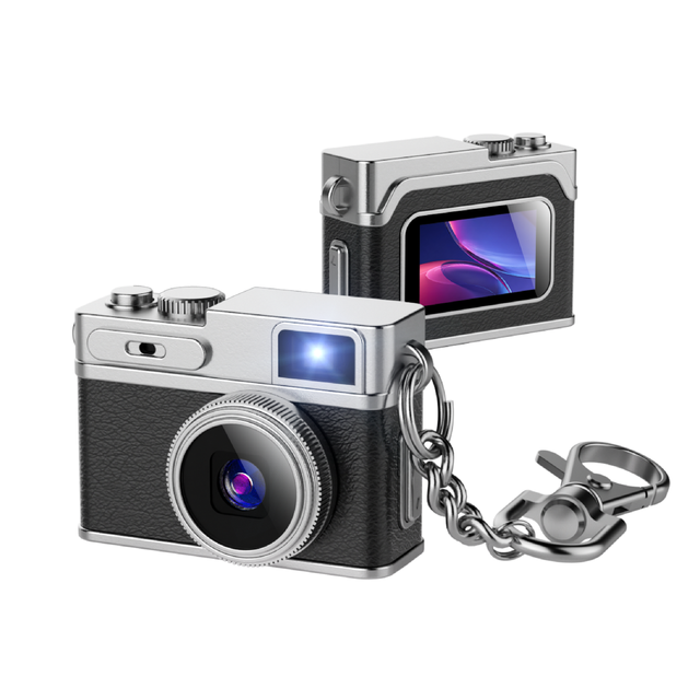 Retro Mini Digital Camera for Student 1080P HD Video Recorder Keychain Digital Camcorder with Necklace Portable Tiny Camera
