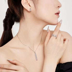 Collier de bijouterie fine au design unique Dylam, argent S925, plusieurs couleurs, cluster carré, zircone 5A, pendentif en forme de barre, collier pour femmes - Product Image 2
