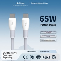 Kabel Data Silikon Pengisian Cepat PD Tipe-C 65W Berkualitas Tinggi Model Youjie C-C65W untuk Komputer & Transfer Data